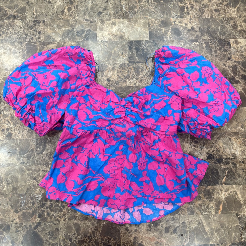 Vibrant Pink and Blue Top